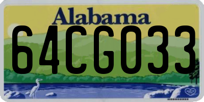 AL license plate 64CG033