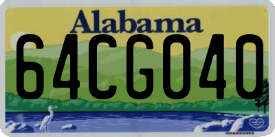 AL license plate 64CG040