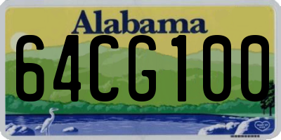 AL license plate 64CG100