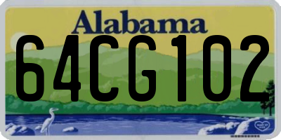 AL license plate 64CG102