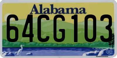AL license plate 64CG103