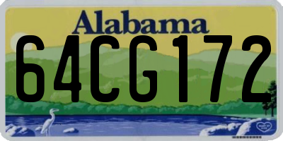 AL license plate 64CG172