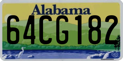 AL license plate 64CG182