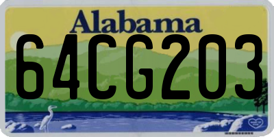 AL license plate 64CG203