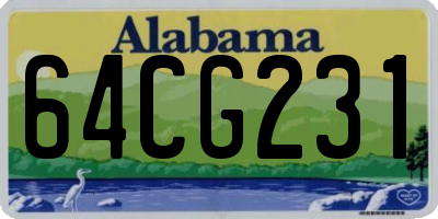 AL license plate 64CG231