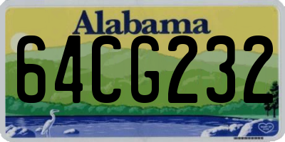 AL license plate 64CG232