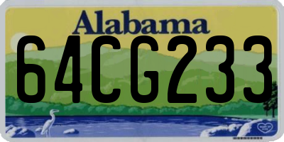 AL license plate 64CG233