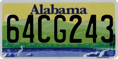 AL license plate 64CG243
