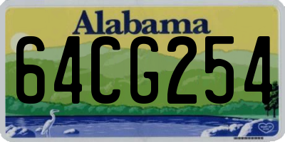 AL license plate 64CG254
