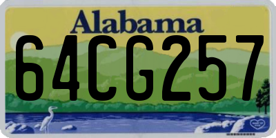 AL license plate 64CG257