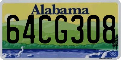 AL license plate 64CG308