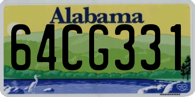 AL license plate 64CG331