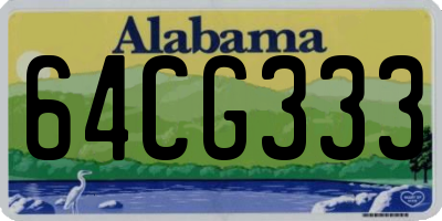 AL license plate 64CG333