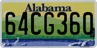 AL license plate 64CG360