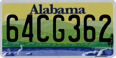 AL license plate 64CG362