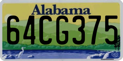 AL license plate 64CG375