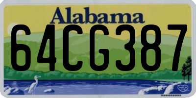 AL license plate 64CG387