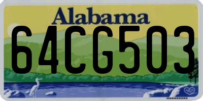 AL license plate 64CG503