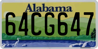 AL license plate 64CG647