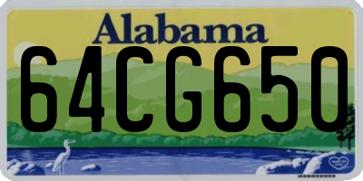 AL license plate 64CG650