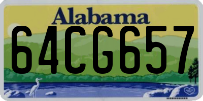 AL license plate 64CG657