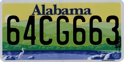 AL license plate 64CG663