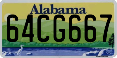 AL license plate 64CG667