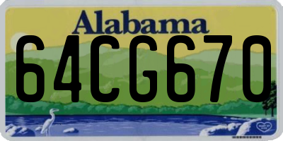 AL license plate 64CG670
