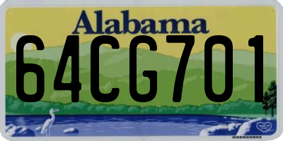 AL license plate 64CG701