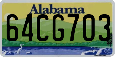 AL license plate 64CG703