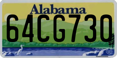 AL license plate 64CG730