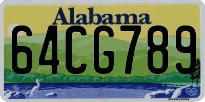 AL license plate 64CG789