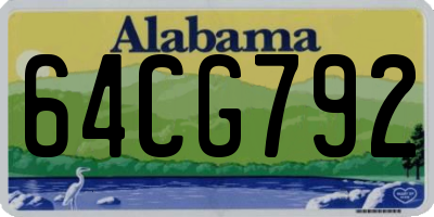 AL license plate 64CG792