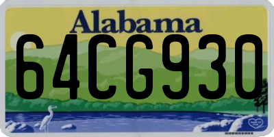 AL license plate 64CG930