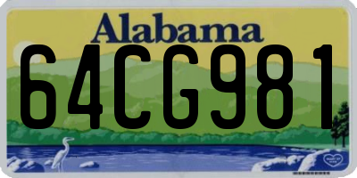 AL license plate 64CG981