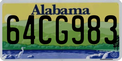 AL license plate 64CG983