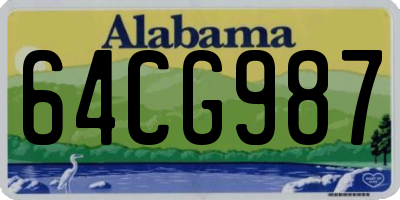 AL license plate 64CG987