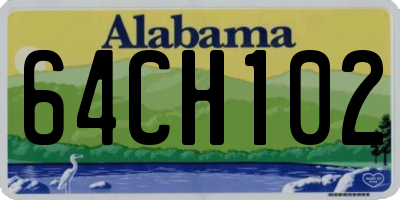 AL license plate 64CH102