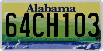 AL license plate 64CH103