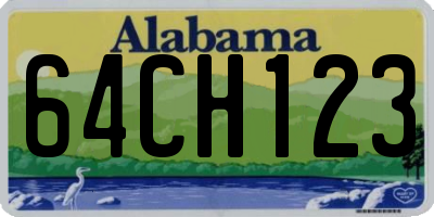 AL license plate 64CH123