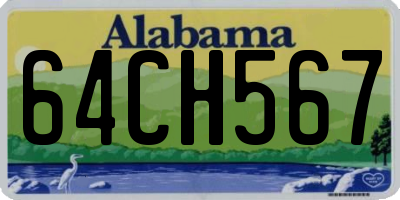 AL license plate 64CH567