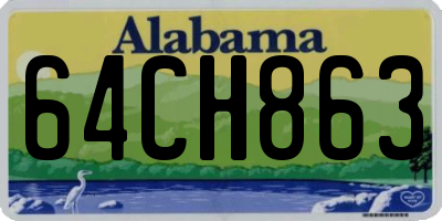 AL license plate 64CH863