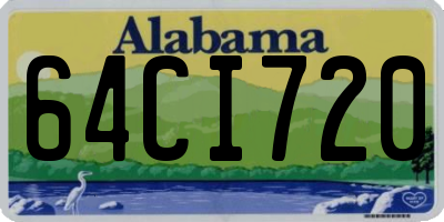 AL license plate 64CI720