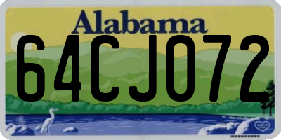 AL license plate 64CJ072