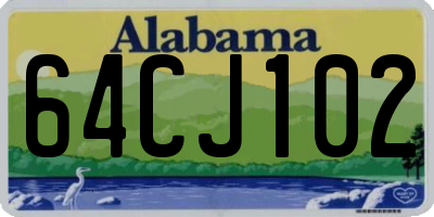 AL license plate 64CJ102