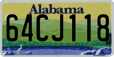 AL license plate 64CJ118