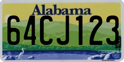 AL license plate 64CJ123