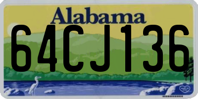 AL license plate 64CJ136