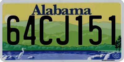 AL license plate 64CJ151