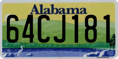 AL license plate 64CJ181